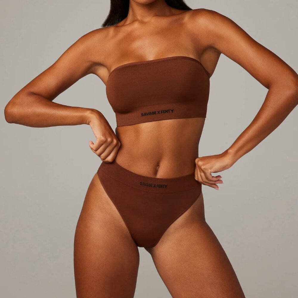 Savage X Fenty Seamless Bandeau Bralette Brown Sugar Nude